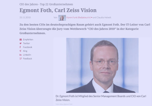 CIO des Jahres 2010