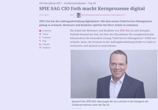 CIO Foth macht Kernprozesse digital