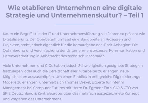 Digitales Unternehmen - Teil 1