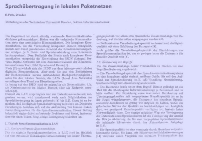 Sprachübertragung in lokalen Paketnetzen