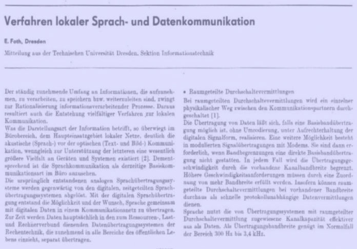 Verfahren lokaler Sprach- und Datenkommunikation