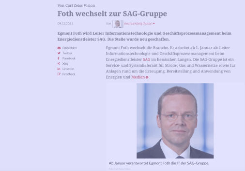 Foth wechselt zur SAG-Gruppe